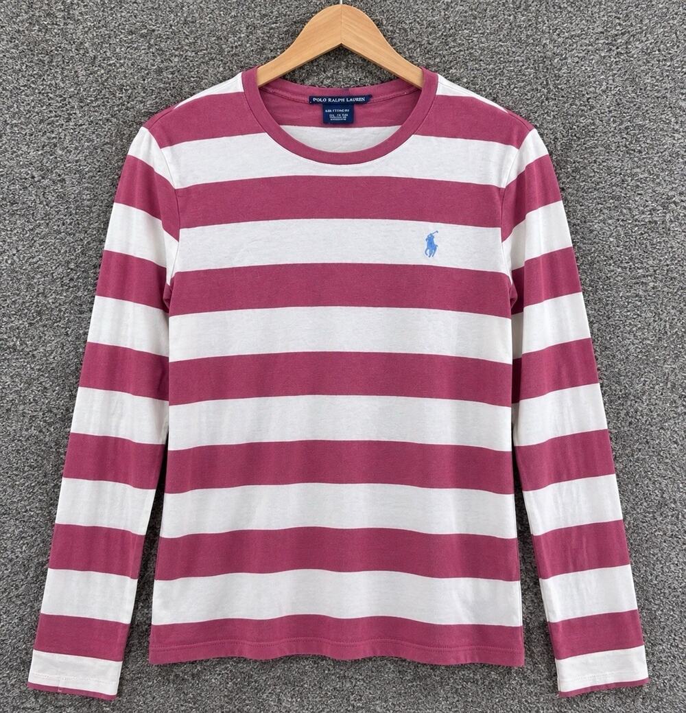 Ralph Lauren Sport Women's Sz XLARGE Crew Neck Red/white Sweater FADED